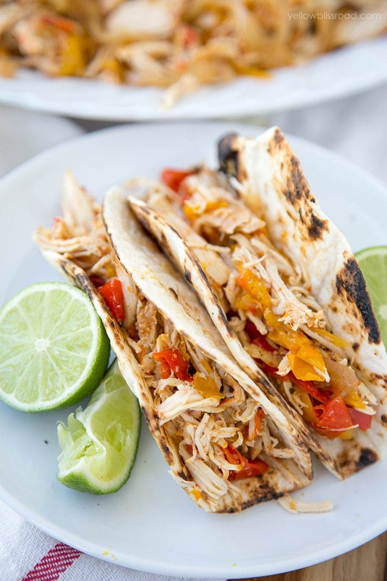 Slow Cooker Chicken Fajita Recipe - a delicious Mexican dinner recipe made easily in your Crockpot, with easy homemade Fajita seasoning!