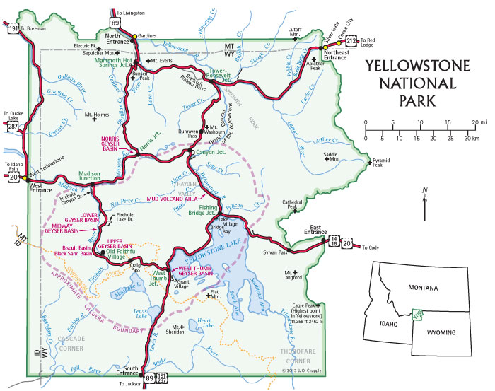 Detailed Map Of Yellowstone National Park - Lenna Nicolle