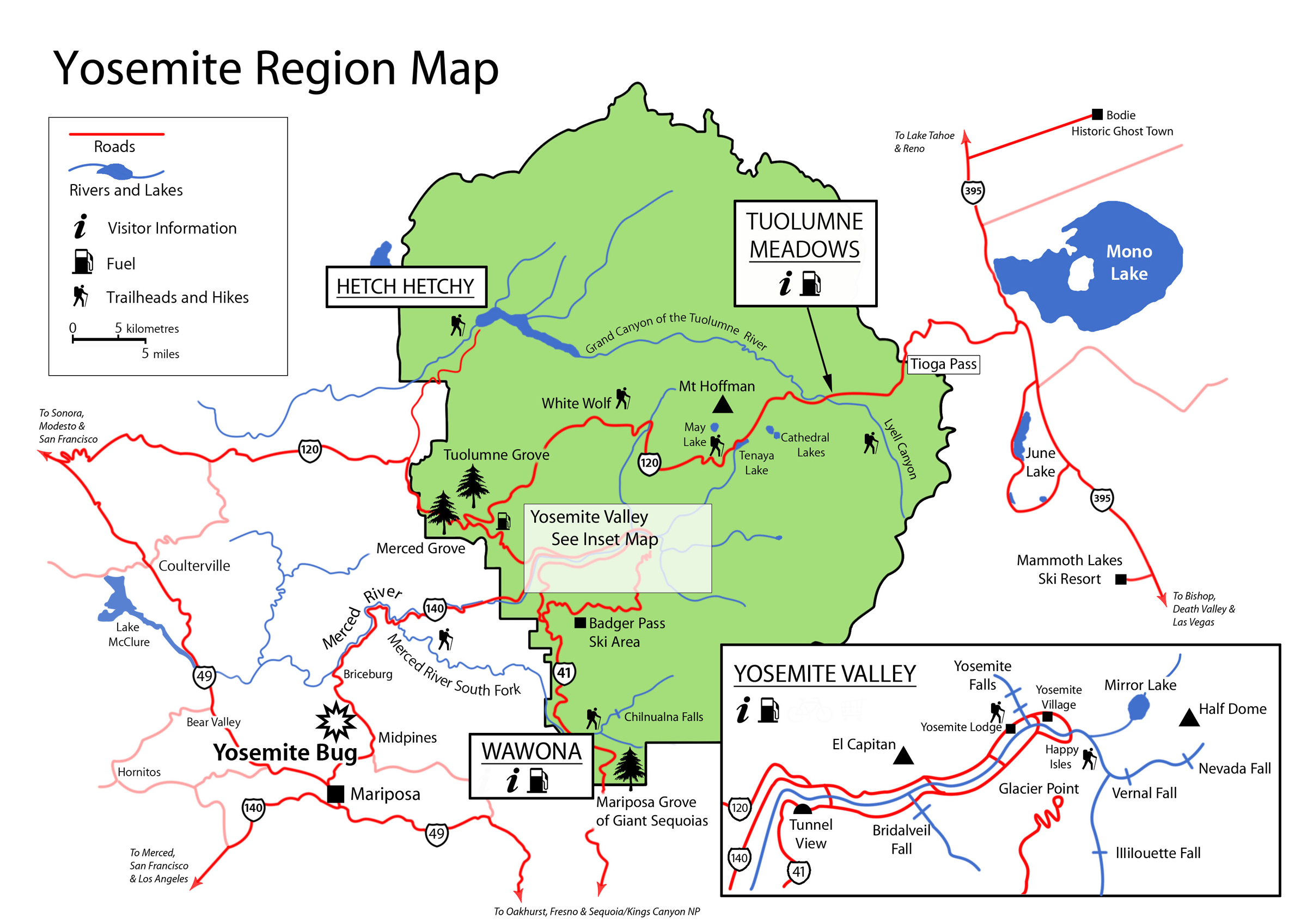 Yosemite National Park Elevation Map - London Top Attractions Map