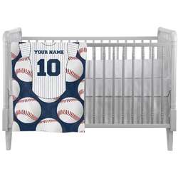 Baseball Jersey Crib Comforter / Quilt (Personalized)