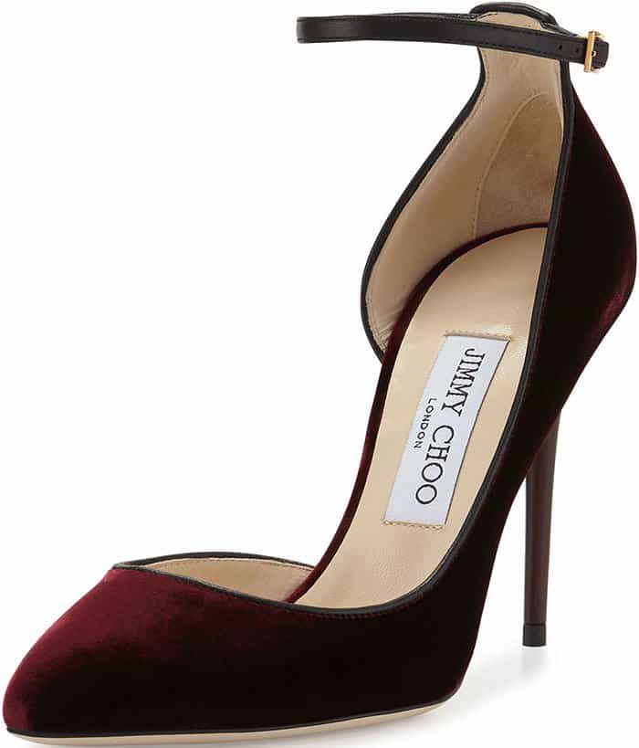 Jimmy Choo Lucy d'Orsay Velvet Pumps