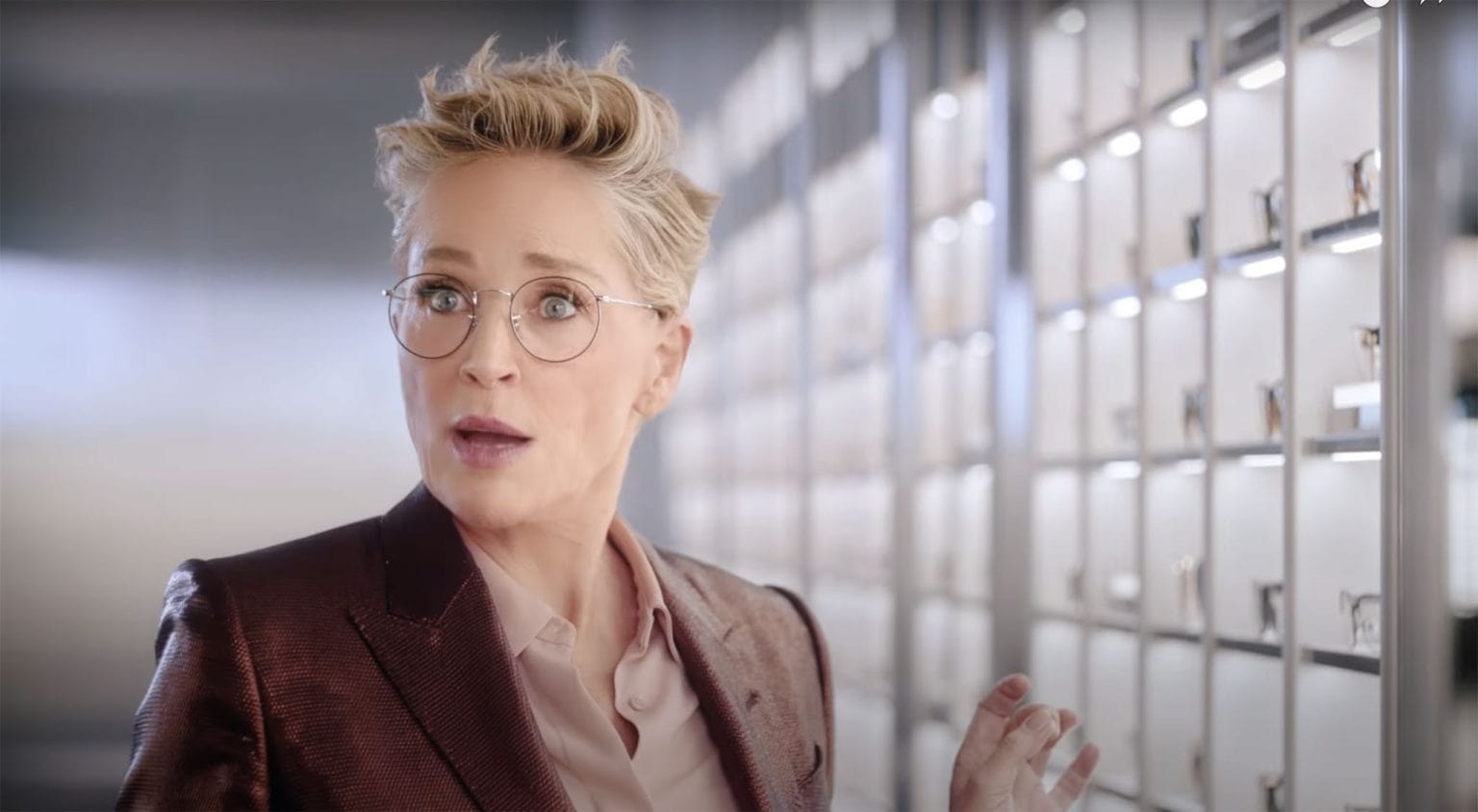 LensCrafters Commercial Actress Sharon Stone Rocks Glasses