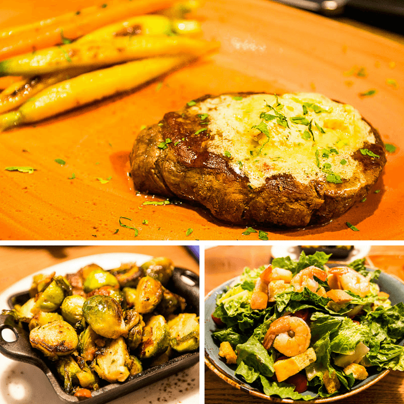 steak and vegetables Campfire Kitchen, Great Wolf Lodge, Minnesota