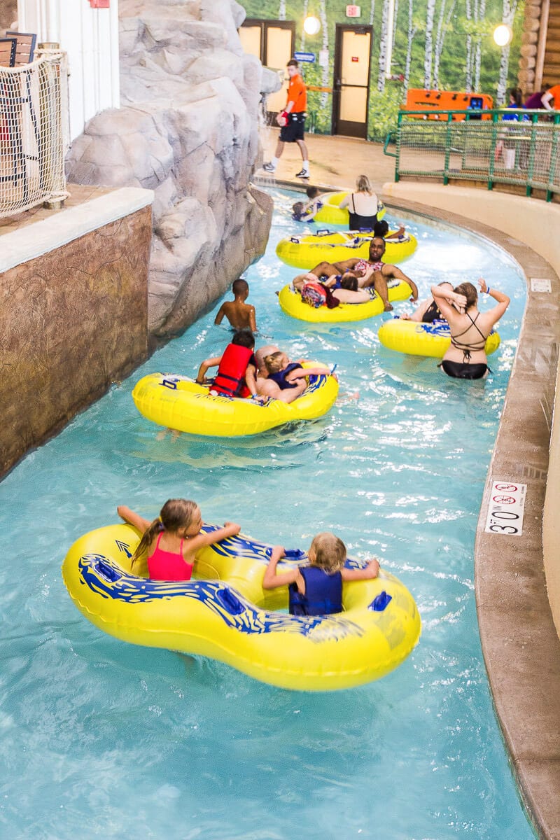 people enjoying the Lazy river at the Great Wolf Lodge, Minnesota.