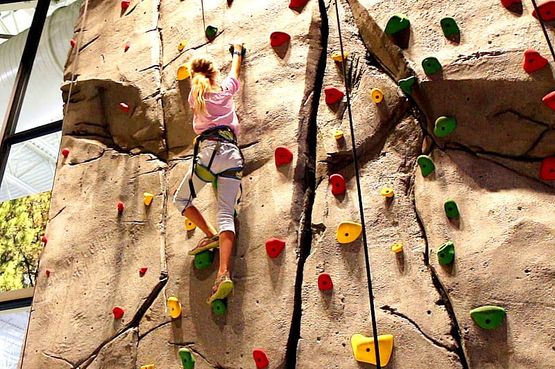 girl Rock climbing at Great Wolf Lodge, Bloomington MN