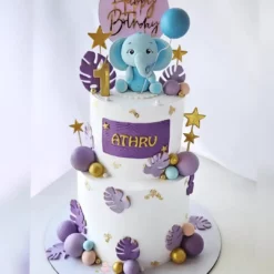 Cute Elephant Cake for 1st Birthday