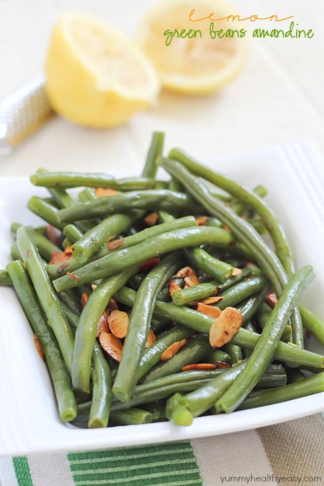 Lemon Green Beans Amandine - an easy and delicious side dish!