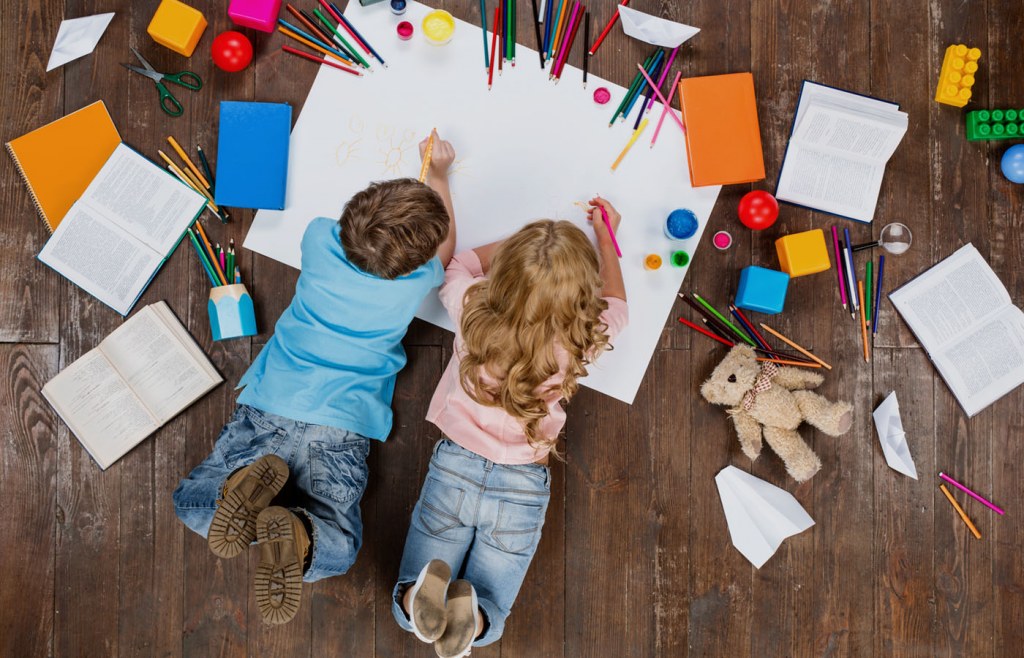 To help kids explore and learn create a study table in the living room