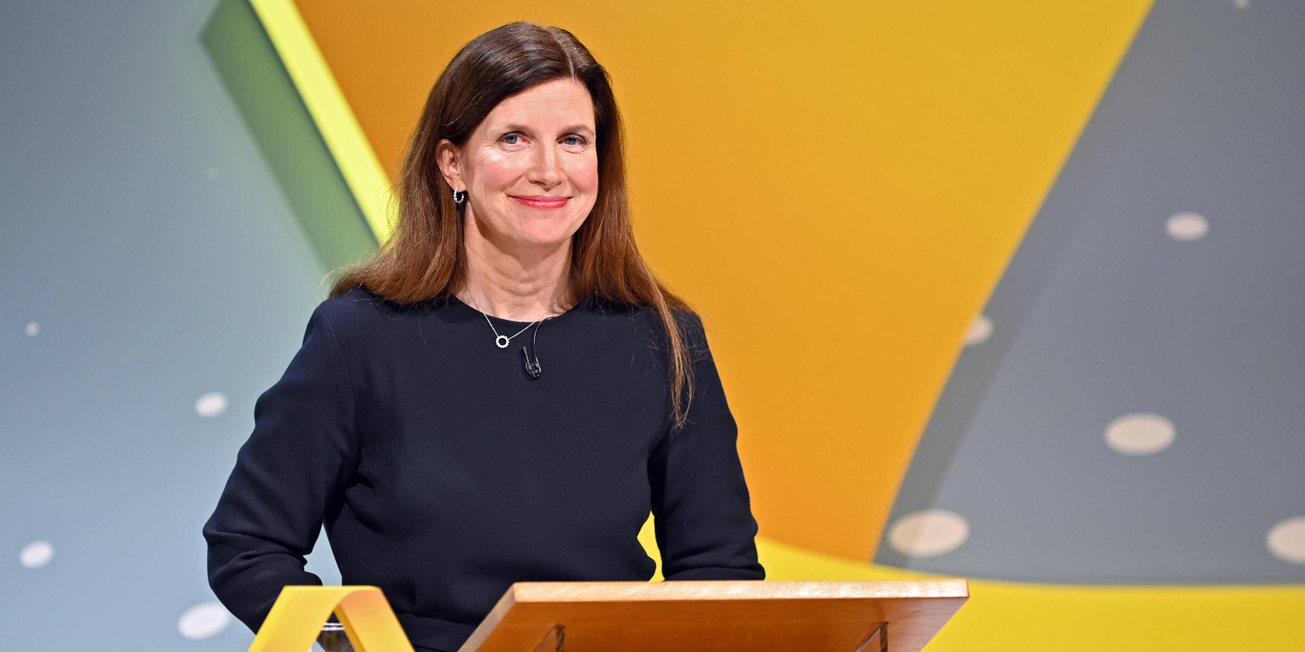 Dr. Bettina Orlopp bei der Bilanzpressekonferenz der Commerzbank AG am 15.02.2024 in Frankfurt 