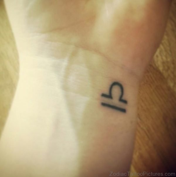 Small Libra Zodiac Tattoo On Wrist