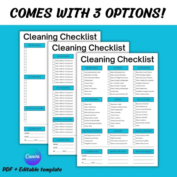 Airbnb Cleaning Checklist Template Airbnb Turnover Checklist Printable PDF