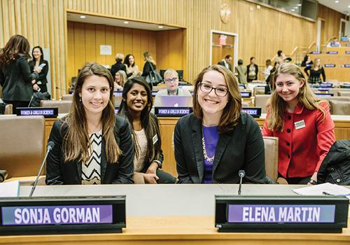 Students sitting in the UN