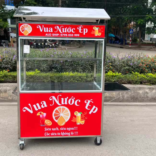 Xe bán nước ép decal đỏ