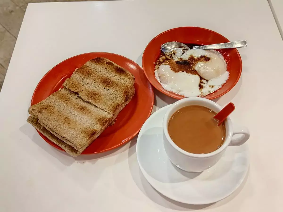 Ya Kun Kaya Toast: Kaya Butter Toast, Half Boiled Eggs & Teh