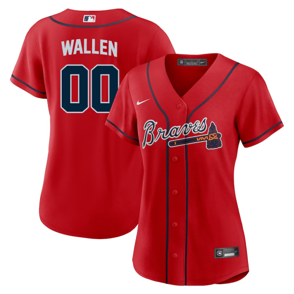 Morgan Wallen Atlanta Braves Custom Number Stitched Jersey - Red