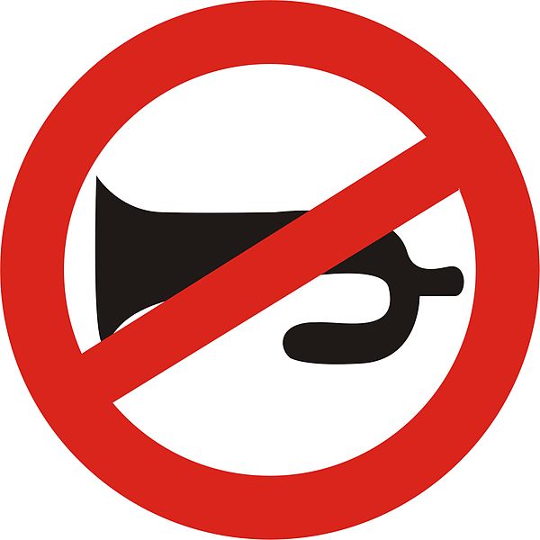 No Horn road sign