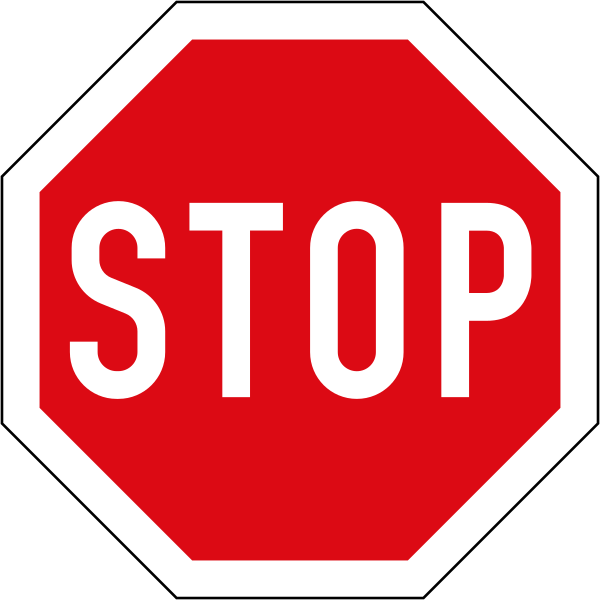 Stop road sign