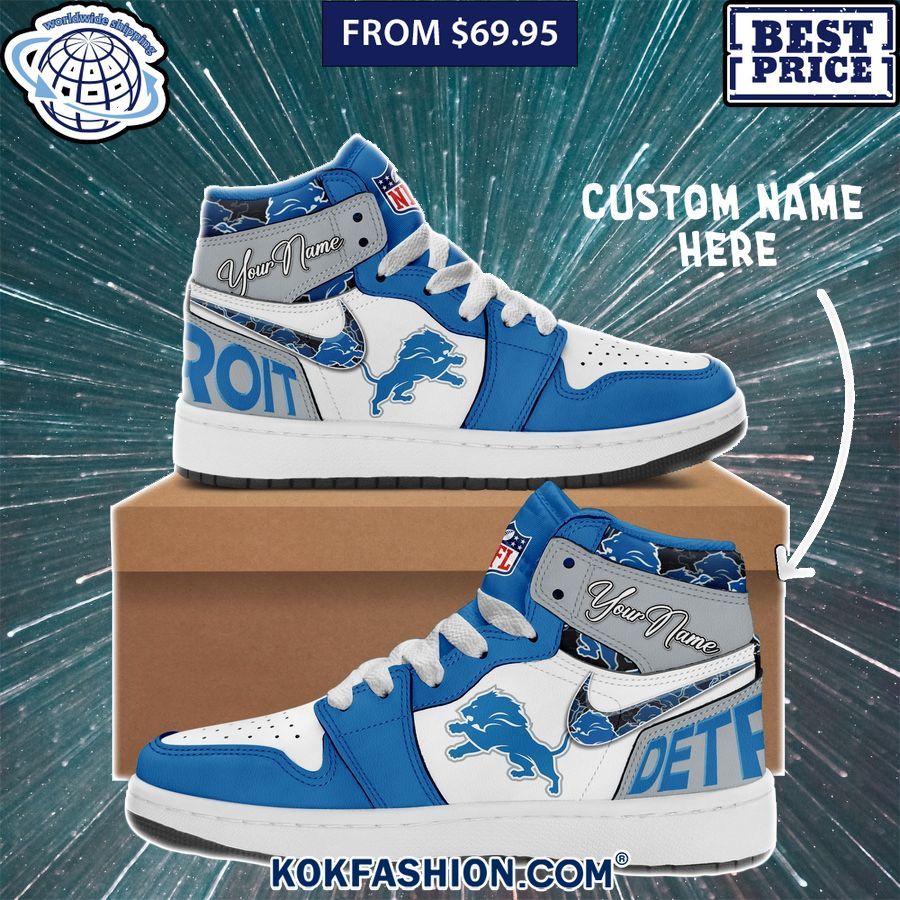 Detroit Lions Custom AJ 1 Shoes - Xtrendingprint