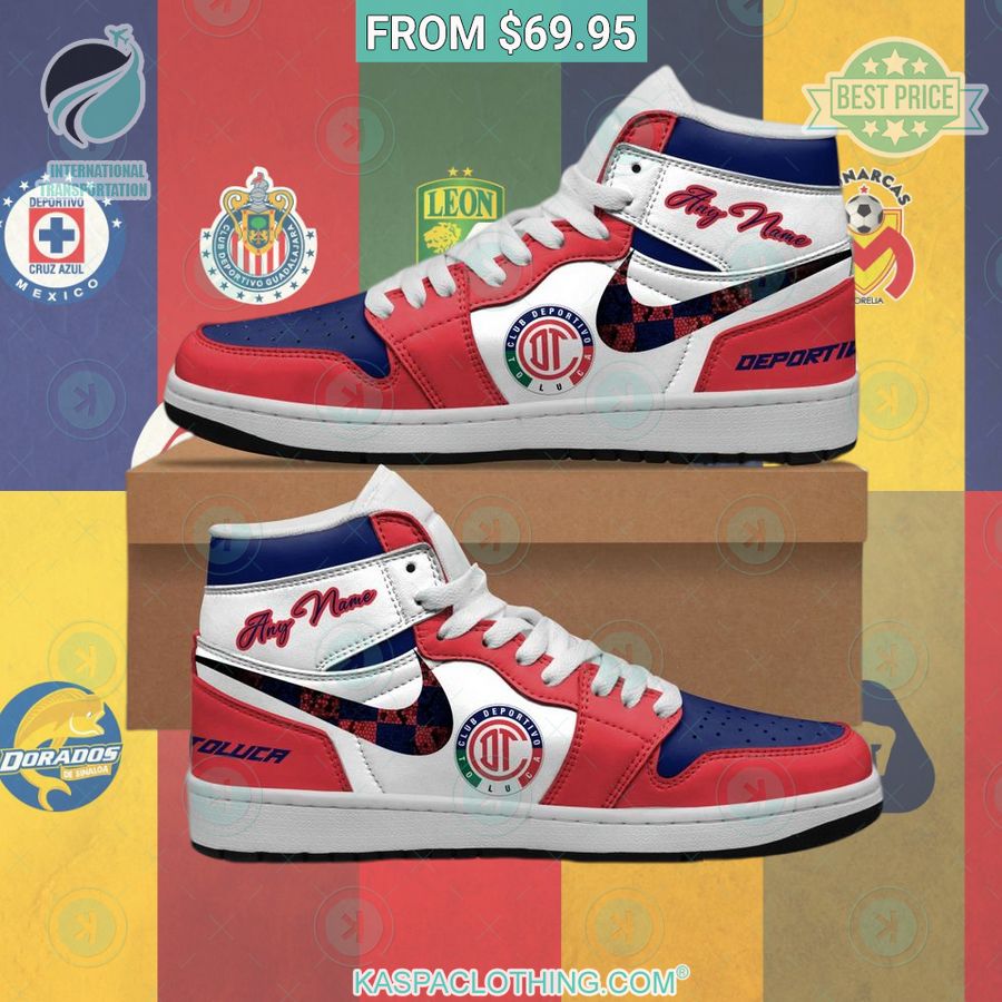 Liga Mx Deportivo Toluca Custom AJ 1 - Xtrendingprint