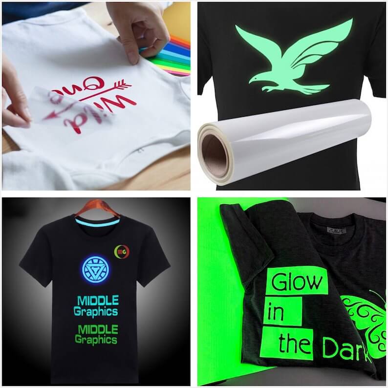 Glowing heat transfer vinyl tape application