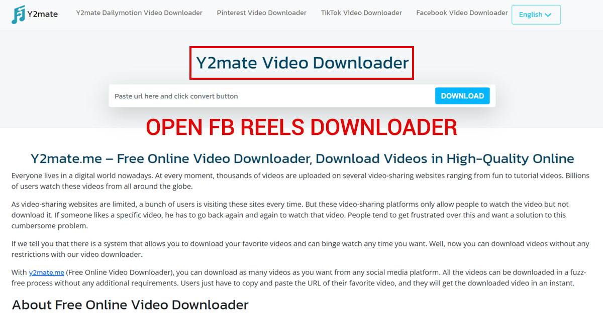 Open FB Reels downloader