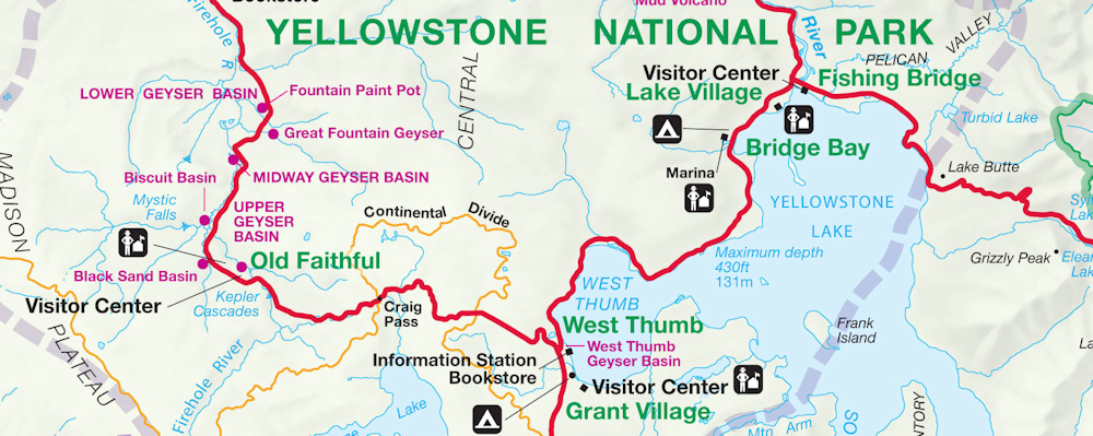 Yellowstone National Park Map Detailed - London Top Attractions Map