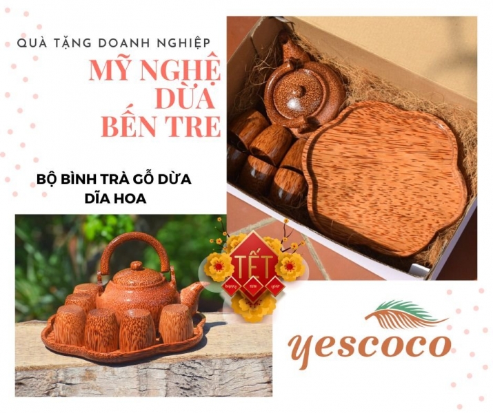 Bộ Bình Trà Dĩa Hoa