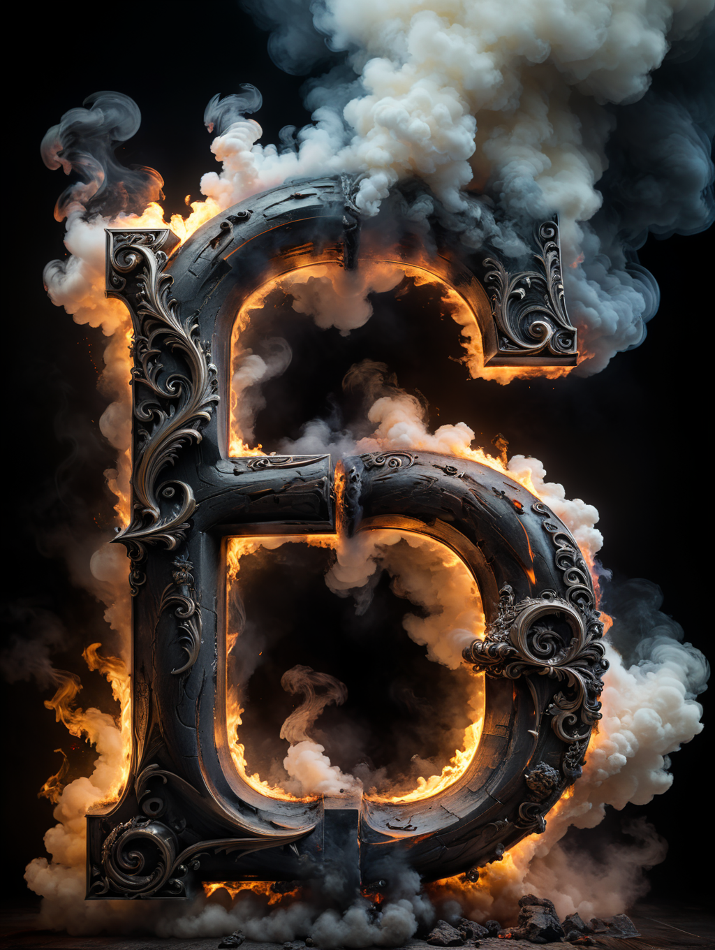 Premium Free ai Images | letter made from smoke smokey letter