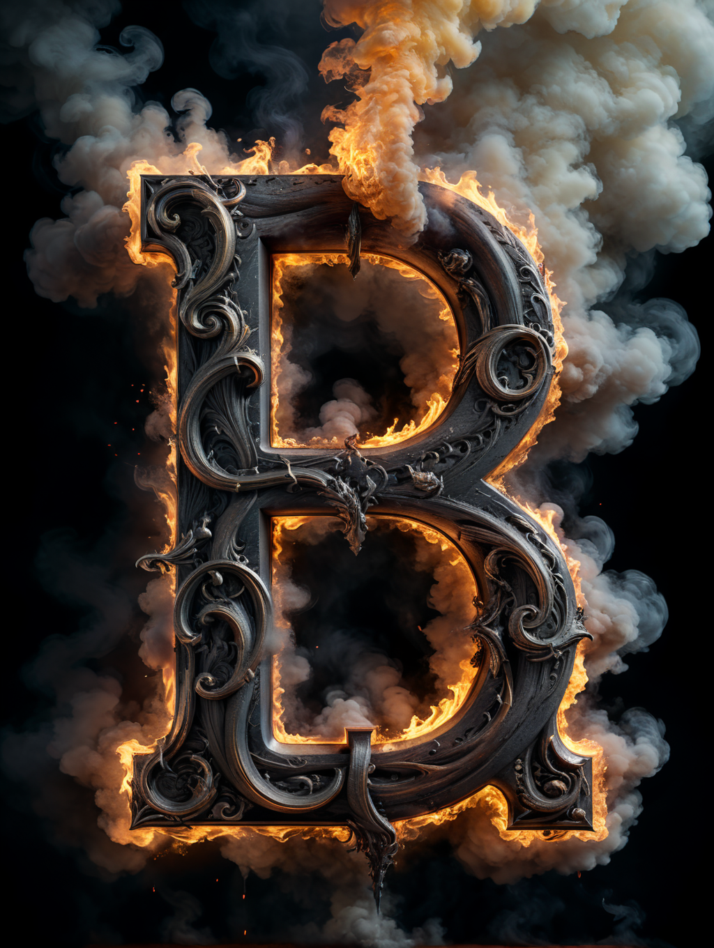 Premium Free ai Images | letter made from smoke smokey letter