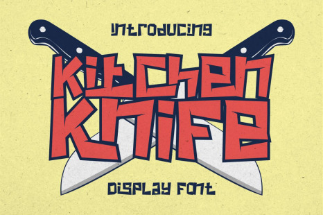 Kitchen Knife - Display Font - Bubble font