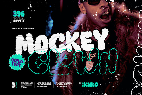 Mockey Clown - Cloud Type - Bubble font