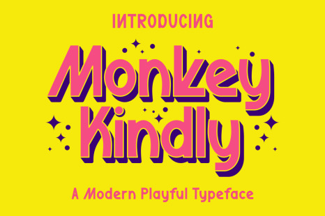 Monkey Kindly - Modern Playful Typeface - Bubble font