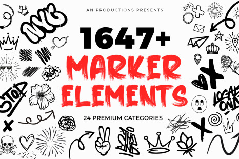 1647+ Premium Marker PNG Elements - Bubble font