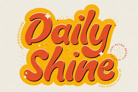 Daily Shine - Groovy Retro Font - Bubble font