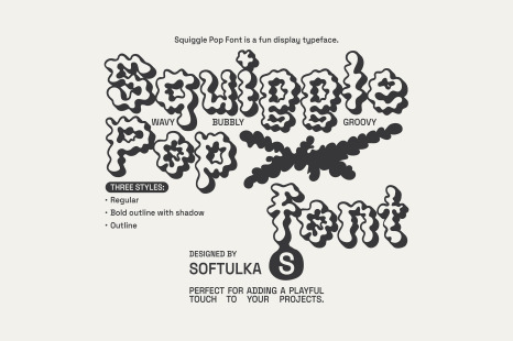 Squiggle Pop Font - Fun Display Type - Bubble font