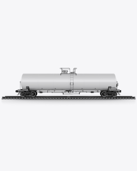 Railroad Tank Car Mockup - Side View