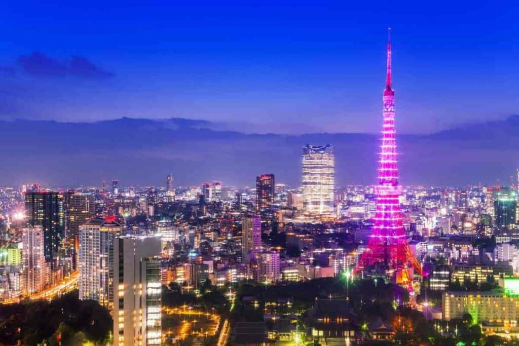 Tokyo Tower night lights