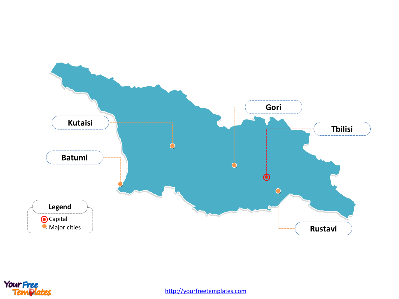 georgia_outline_map - Free PowerPoint Template