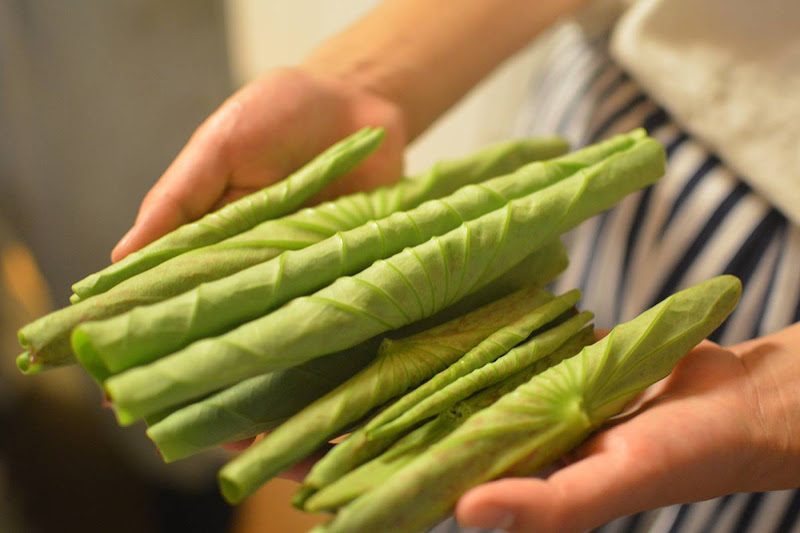 高知県室戸で頂いた古代蓮の「葉」の混ぜご飯