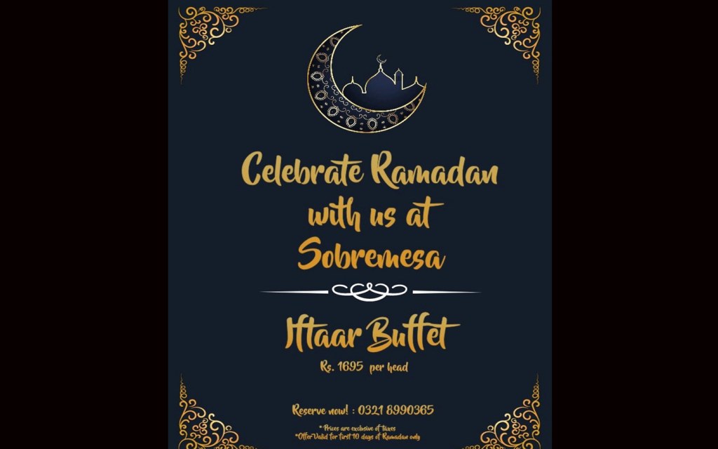 sobremesa iftar buffet in karachi