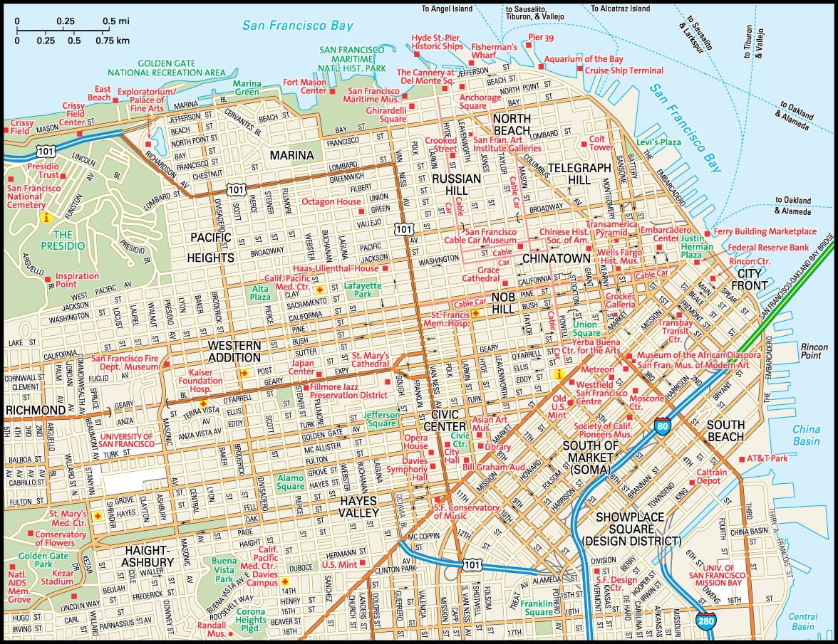 San Francisco Map - Guide to San Francisco, California