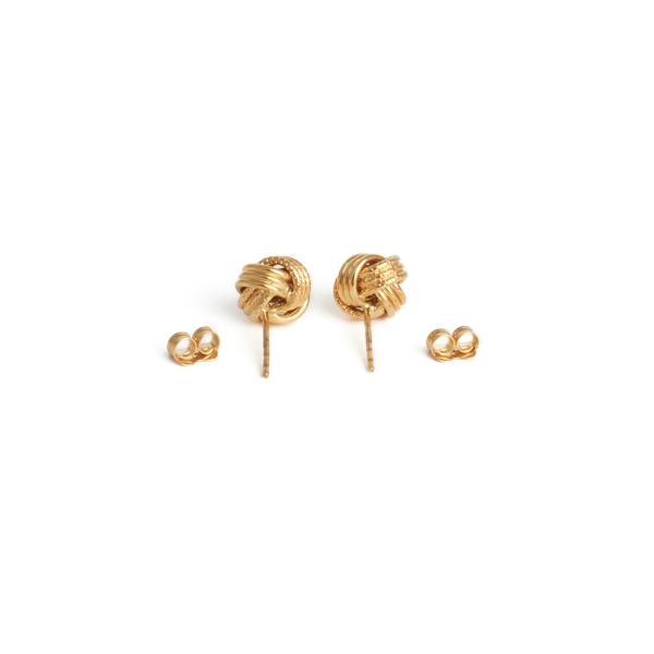 18ct Yellow Gold Knot Earrings - Image 4