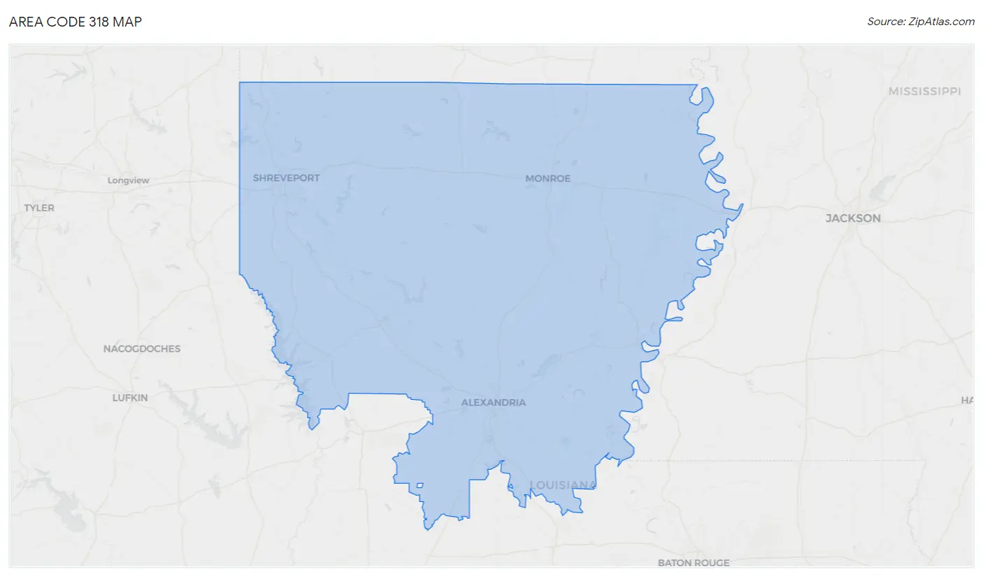 Area Code 318 Map