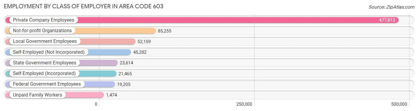 Employment by Class of Employer in Area Code 603