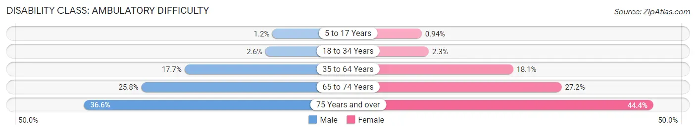 Disability in Area Code 606: <span>Ambulatory Difficulty</span>