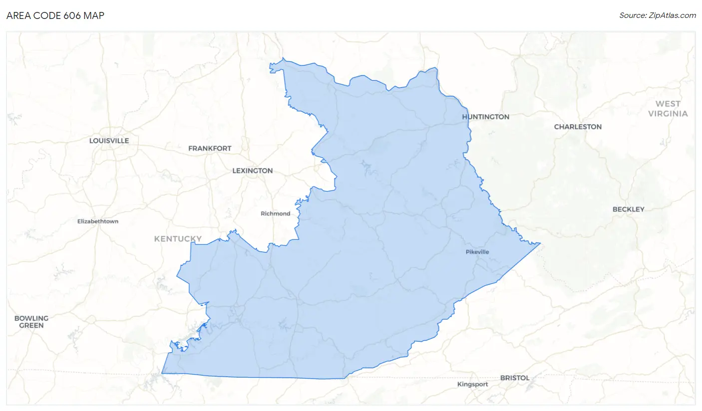 Area Code 606 Map