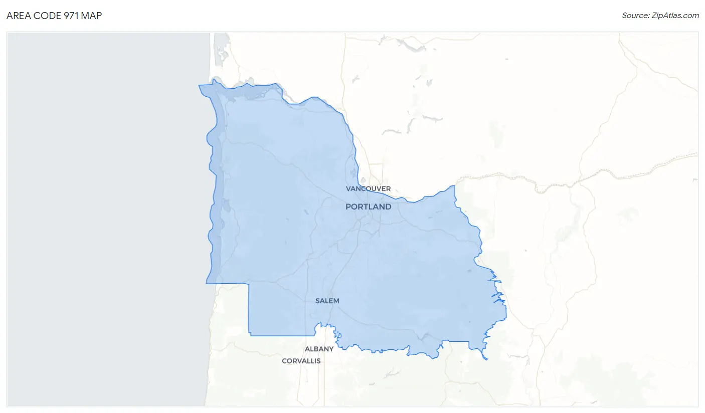 Area Code 971 Map