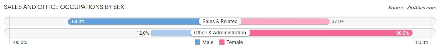 Sales and Office Occupations by Sex in Big Lake