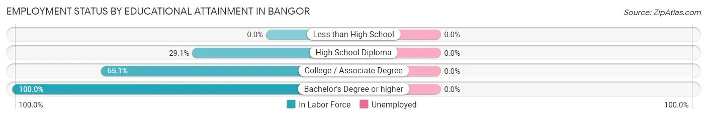 Employment Status by Educational Attainment in Bangor