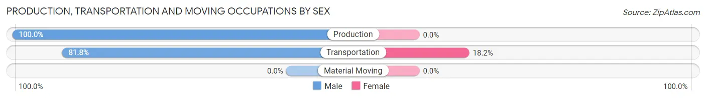 Production, Transportation and Moving Occupations by Sex in Bangor